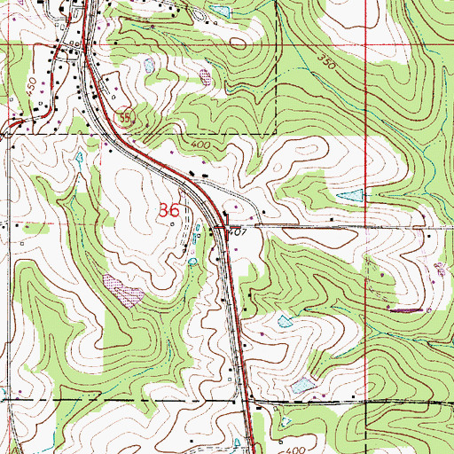 Topographic Map of Burning Bush Revival Center, AL
