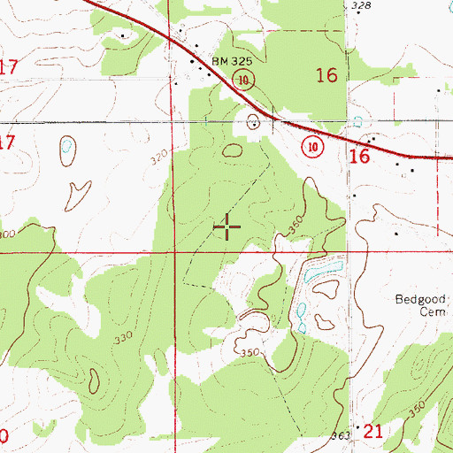 Topographic Map of Howard Cemetery, AL