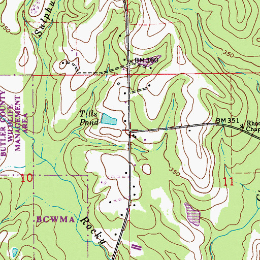 Topographic Map of Sand Cut, AL