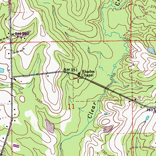Topographic Map of Sand Cut Church (historical), AL