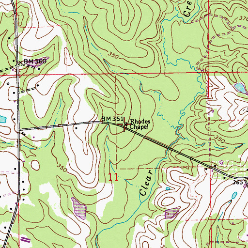 Topographic Map of Sand Cut School (historical), AL