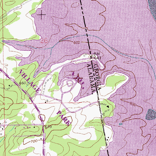 Topographic Map of Burnt Village Marina, AL