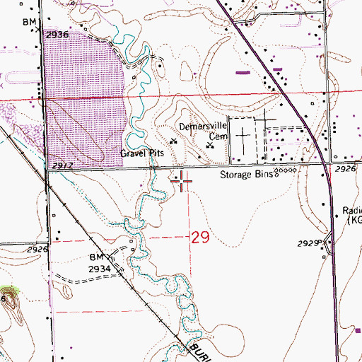 Topographic Map of 28N21W29ACBB01 Well, MT