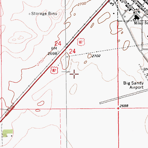 Topographic Map of 28N12E24DB__01 Well, MT