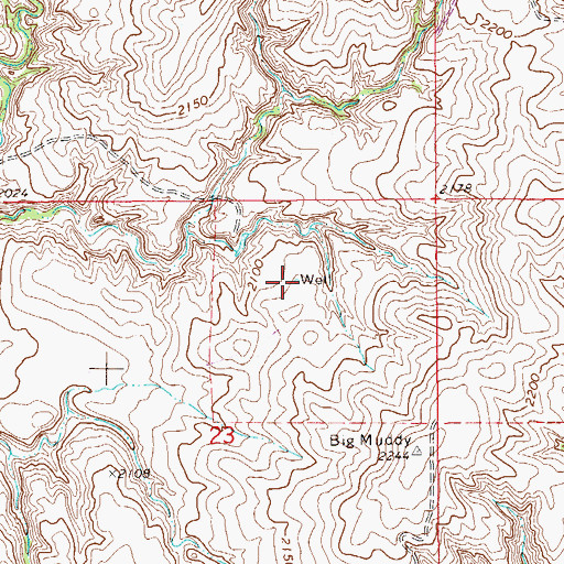 Topographic Map of 28N55E23ABDB01 Well, MT