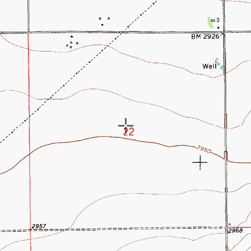 Topographic Map of 28N11E22ACCC01 Well, MT