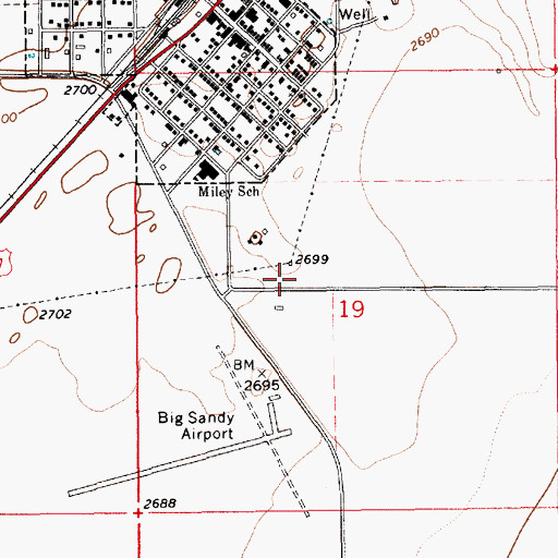 Topographic Map of 28N13E19BD__01 Well, MT