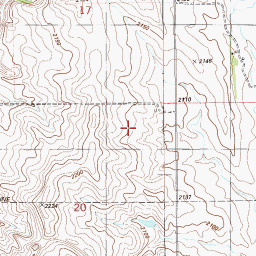 Topographic Map of 28N57E20AA__01 Well, MT