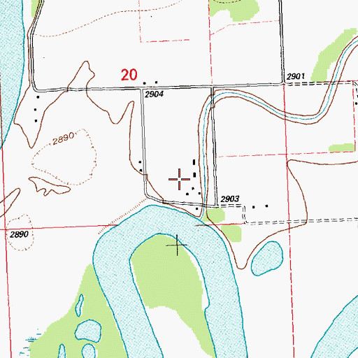 Topographic Map of 28N20W20DC__01 Well, MT