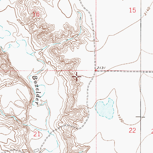 Topographic Map of 28N50E21AA__01 Well, MT