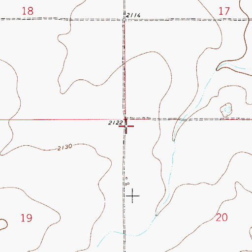 Topographic Map of 28N52E20BBBB01 Well, MT