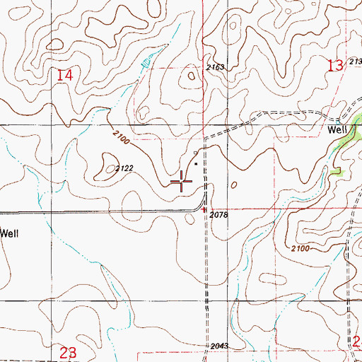 Topographic Map of 28N58E14DD__01 Well, MT