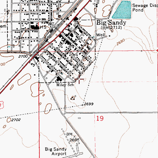 Topographic Map of 28N13E19BA__03 Well, MT
