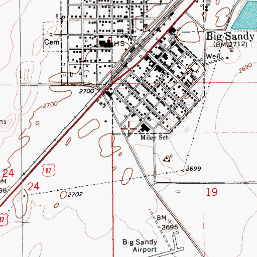 Topographic Map of 28N13E19BB__01 Well, MT