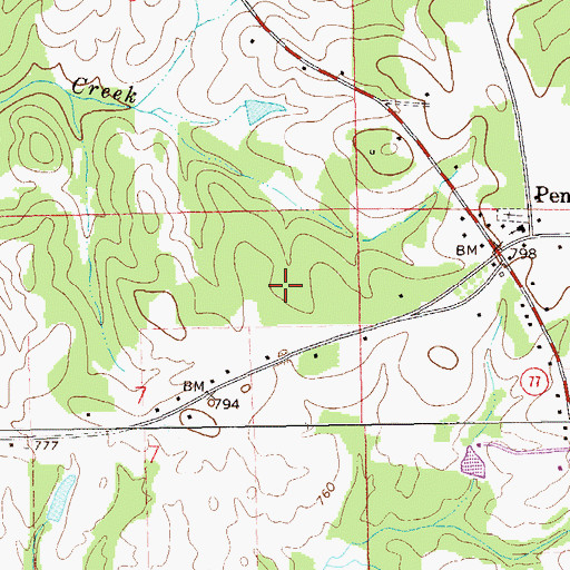 Topographic Map of Penton Raceway, AL