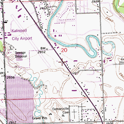 Topographic Map of 28N21W20DB__01 Well, MT