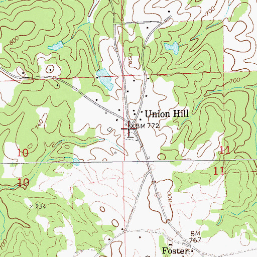 Topographic Map of Pleasant Grove Church, AL