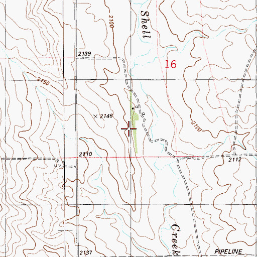 Topographic Map of 28N57E16CD__02 Well, MT
