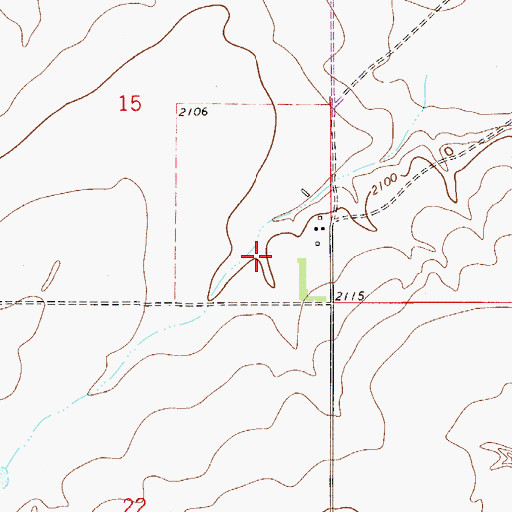 Topographic Map of 28N52E15DD__01 Well, MT