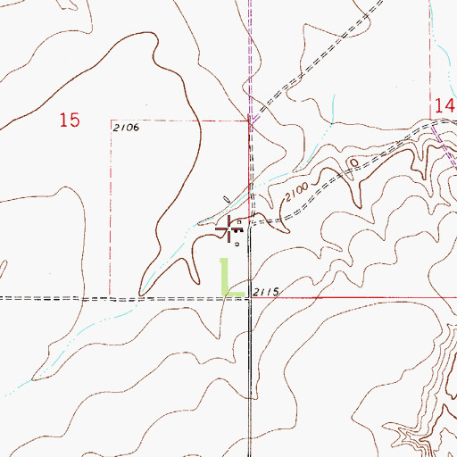 Topographic Map of 28N52E15DDAA01 Well, MT