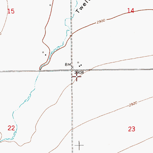 Topographic Map of 28N10E23BB__01 Well, MT