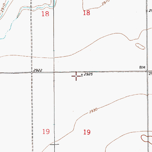 Topographic Map of 28N10E19BA__01 Well, MT