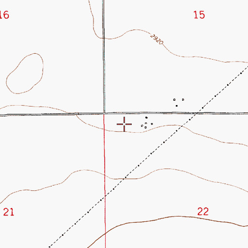Topographic Map of 28N11E22BB__01 Well, MT