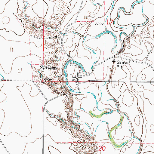 Topographic Map of 28N44E17CDCC01 Well, MT