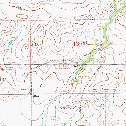 Topographic Map of 28N58E13CADD01 Well, MT