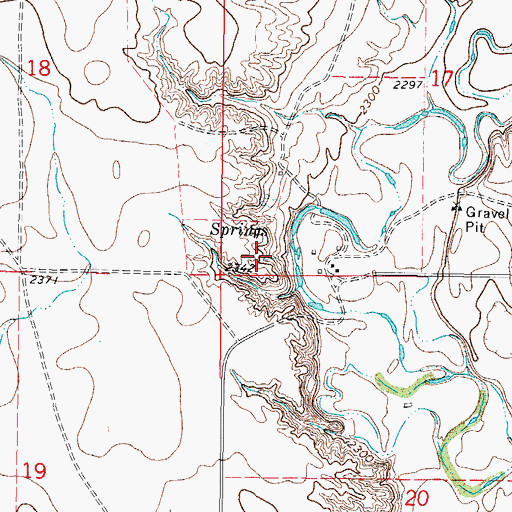 Topographic Map of 28N44E17CCCD01 Spring, MT