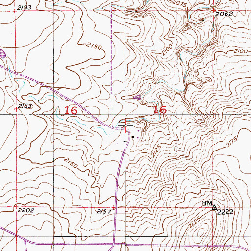 Topographic Map of 28N54E16DB__01 Well, MT