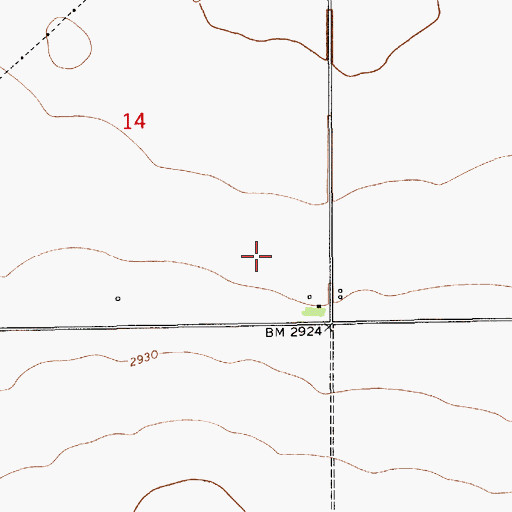 Topographic Map of 28N11E14DD__01 Well, MT