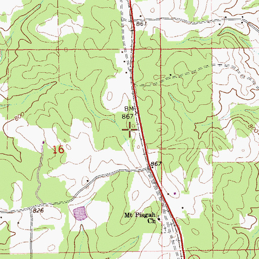 Topographic Map of Sky View Memorial Cemetery, AL