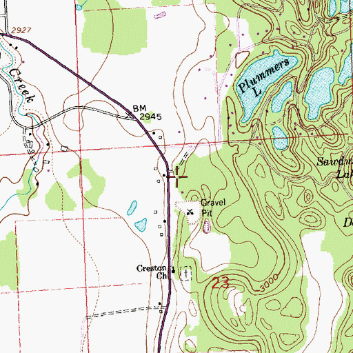 Topographic Map of 28N20W23BA__01 Well, MT