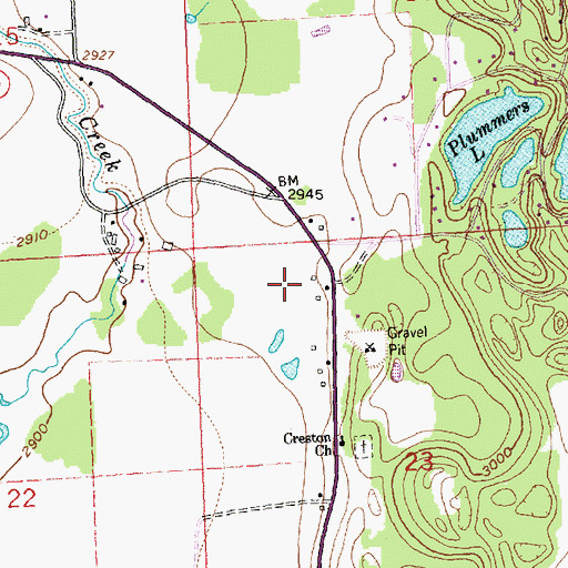 Topographic Map of 28N20W23BABC01 Spring, MT
