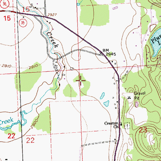Topographic Map of 28N20W14CCCC03 Well, MT