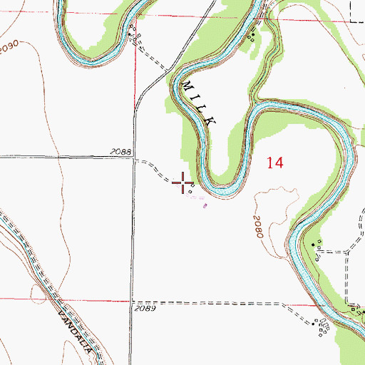 Topographic Map of 28N39E14CBAD01 Well, MT