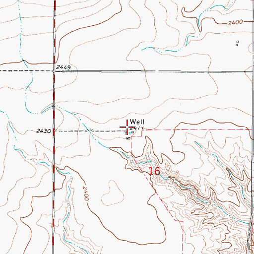 Topographic Map of 28N47E16BDAB01 Well, MT