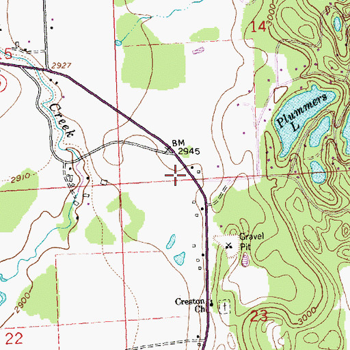 Topographic Map of 28N20W14CCDD01 Well, MT