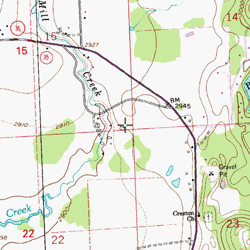 Topographic Map of 28N20W14CCCC01 Well, MT