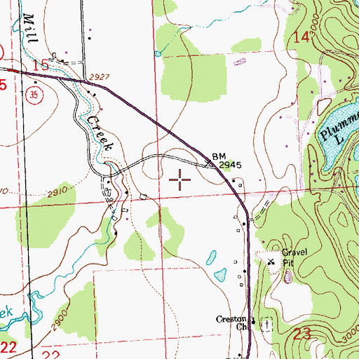 Topographic Map of 28N20W14CCCD01 Well, MT