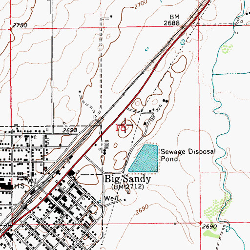 Topographic Map of 28N13E18AC__01 Well, MT