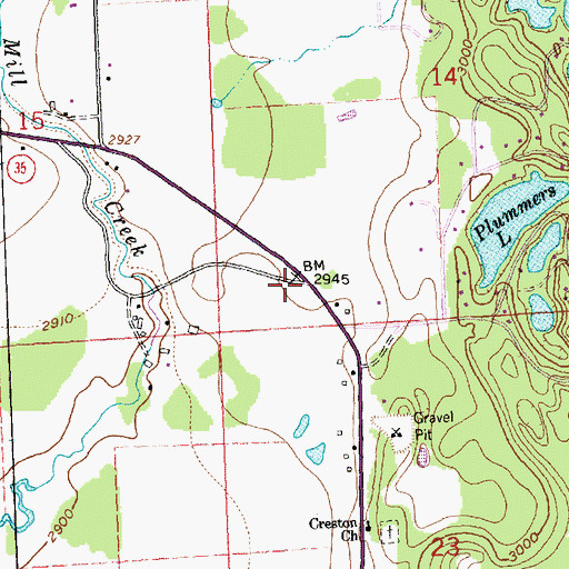 Topographic Map of 28N20W14CCDA01 Well, MT