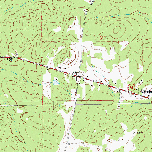 Topographic Map of Victory Church, AL