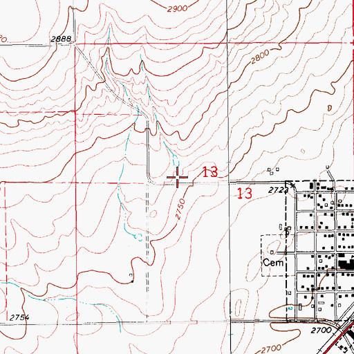 Topographic Map of 28N12E13BD__01 Well, MT