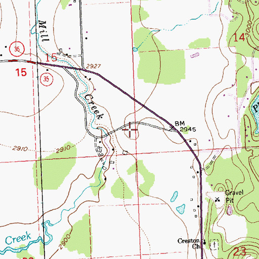 Topographic Map of 28N20W14CCCB02 Well, MT