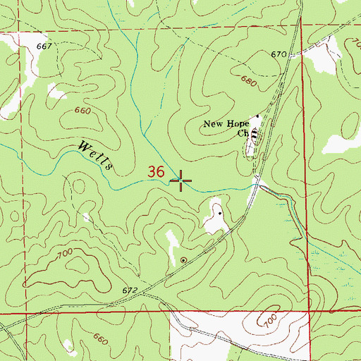 Topographic Map of Water Works Creek, AL