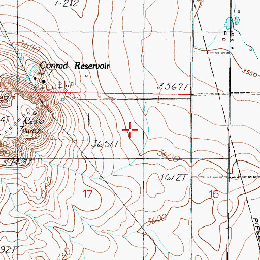 Topographic Map of 28N03W17AABB01 Well, MT