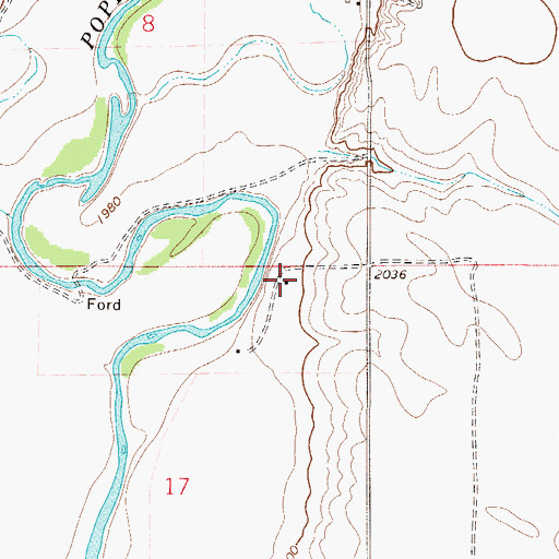 Topographic Map of 28N51E17AABA01 Well, MT