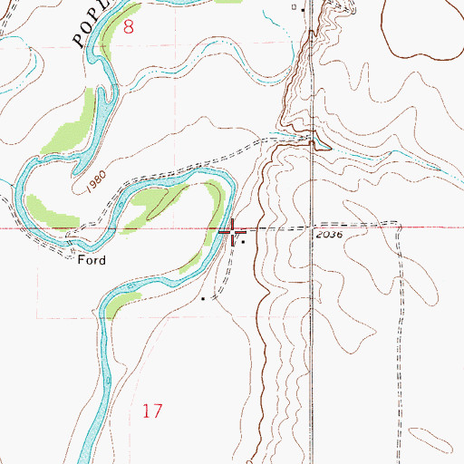 Topographic Map of 28N51E17AABB01 Well, MT
